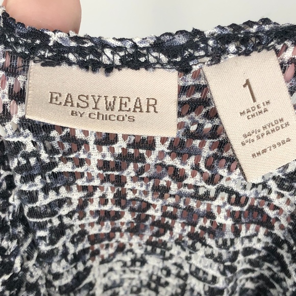 Chicos Easywear Leopard Top Open Front Sz. 1 (M) - Picture 6 of 9